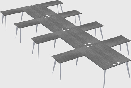 Shared l-shaped office desk system