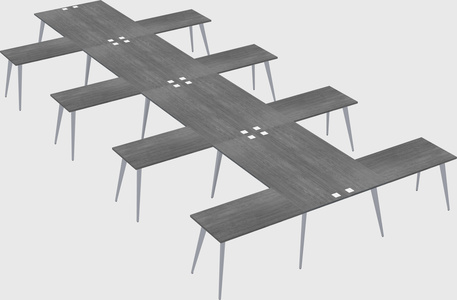Shared l-shaped office desk system