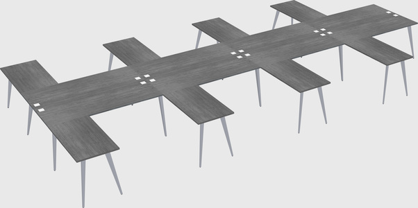 Shared l-shaped office desk system