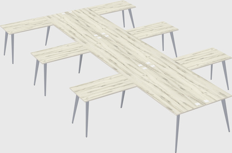 Shared l-shaped office desk system