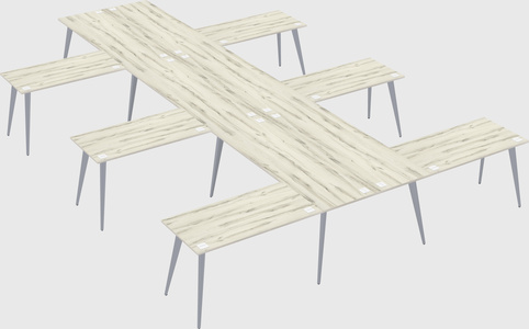 Shared l-shaped office desk system