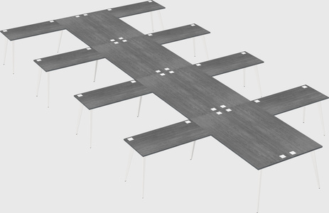 Shared l-shaped office desk system
