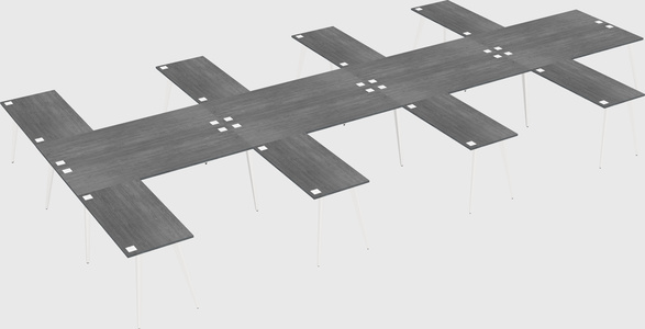 Shared l-shaped office desk system