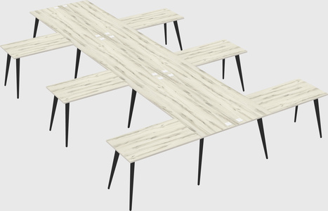 Shared l-shaped office desk system