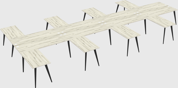 Shared l-shaped office desk system