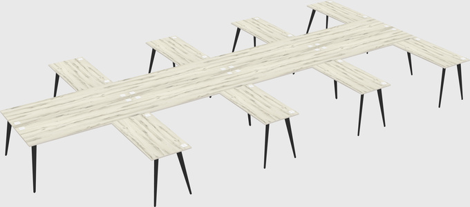 Shared l-shaped office desk system