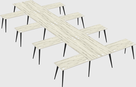 Shared l-shaped office desk system