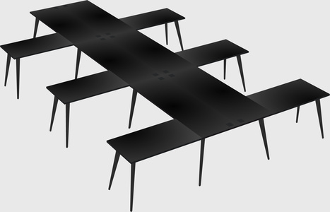 Shared l-shaped office desk system