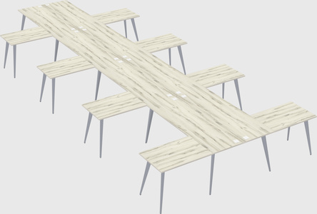 Shared l-shaped office desk system