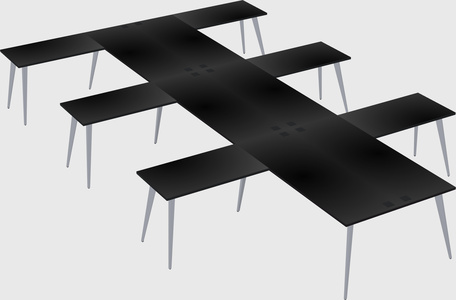 Shared l-shaped office desk system