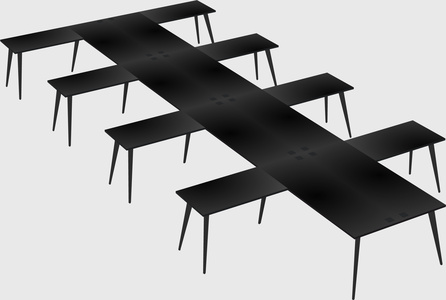 Shared l-shaped office desk system