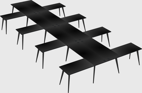 Shared l-shaped office desk system