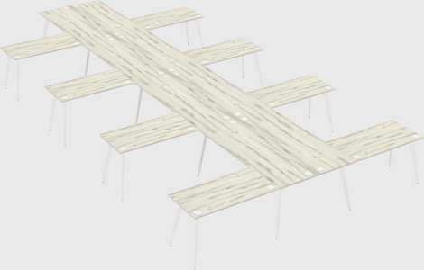 Shared l-shaped office desk system