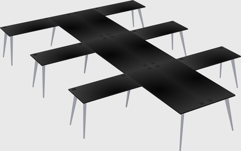 Shared l-shaped office desk system