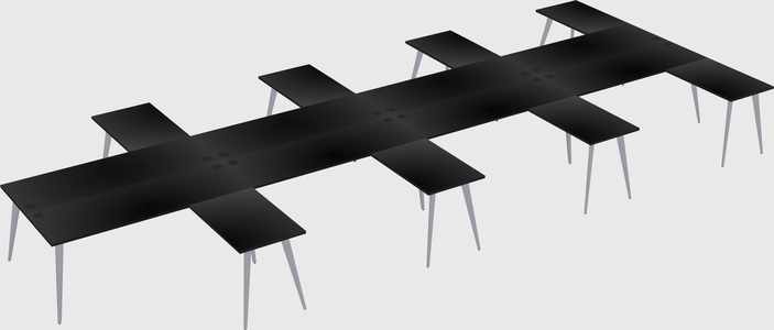 Shared l-shaped office desk system