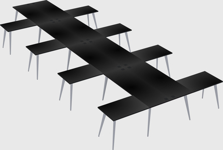 Shared l-shaped office desk system