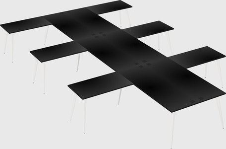 Shared l-shaped office desk system