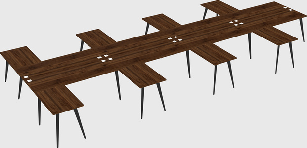 Shared l-shaped office desk system