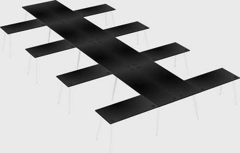 Shared l-shaped office desk system