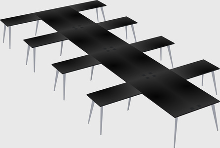 Shared l-shaped office desk system