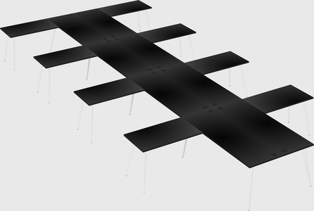 Shared l-shaped office desk system