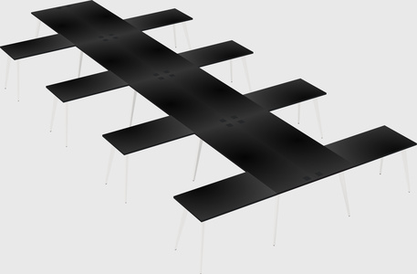 Shared l-shaped office desk system