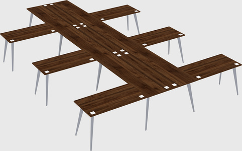 Shared l-shaped office desk system