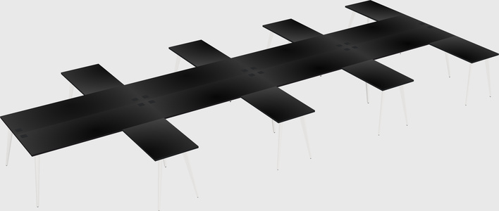 Shared l-shaped office desk system