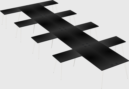 Shared l-shaped office desk system
