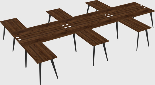 Shared l-shaped office desk system