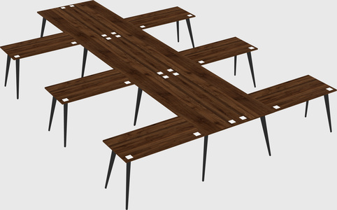 Shared l-shaped office desk system