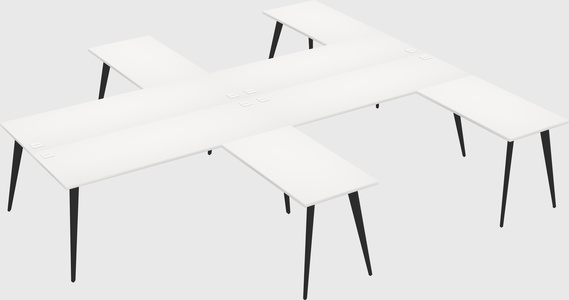 Shared l-shaped office desk system