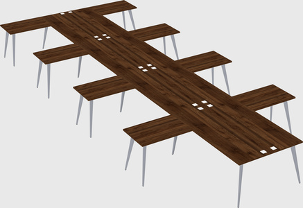 Shared l-shaped office desk system