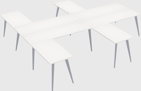 Shared l-shaped office desk system