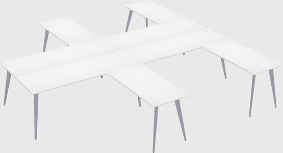 Shared l-shaped office desk system