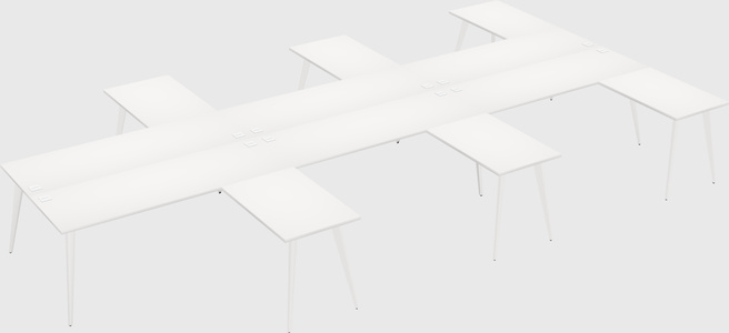 Shared l-shaped office desk system