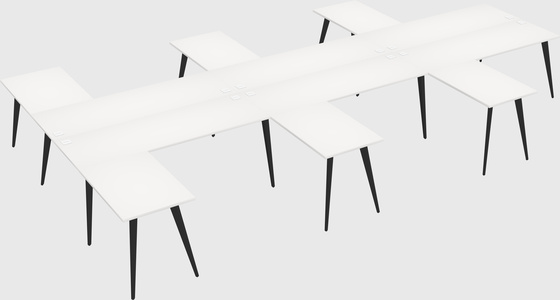 Shared l-shaped office desk system