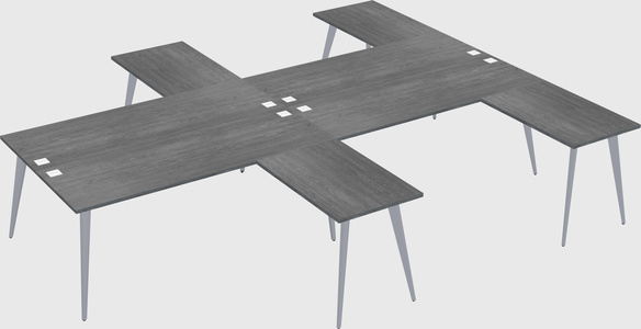 Shared l-shaped office desk system