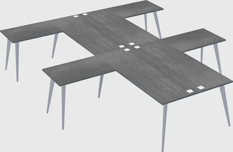 Shared l-shaped office desk system