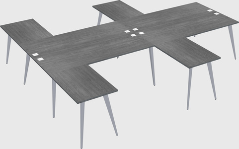 Shared l-shaped office desk system