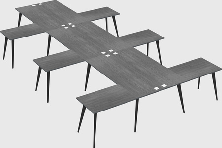 Shared l-shaped office desk system