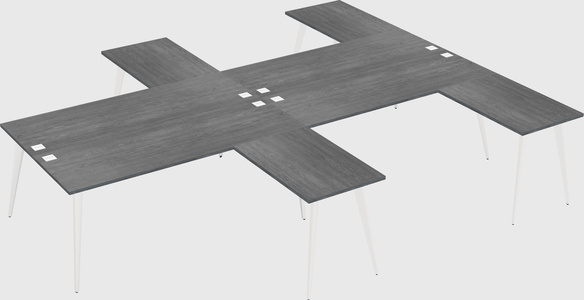 Shared l-shaped office desk system