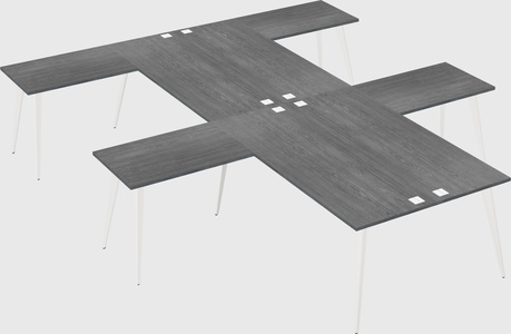 Shared l-shaped office desk system