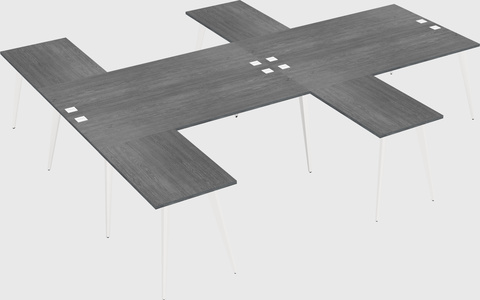 Shared l-shaped office desk system