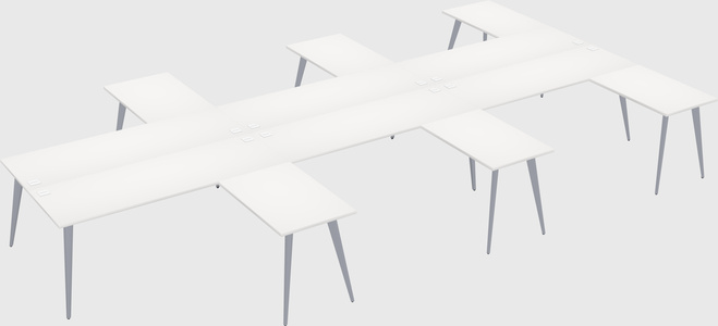 Shared l-shaped office desk system