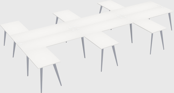 Shared l-shaped office desk system