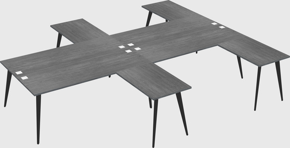 Shared l-shaped office desk system