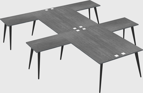 Shared l-shaped office desk system