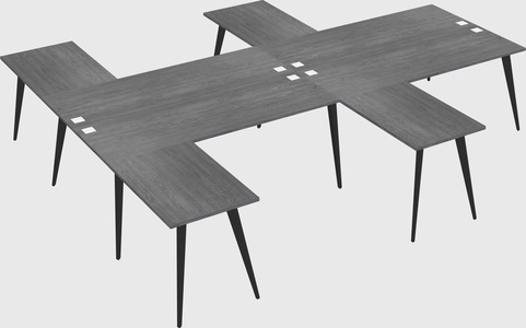 Shared l-shaped office desk system