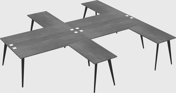 Shared l-shaped office desk system